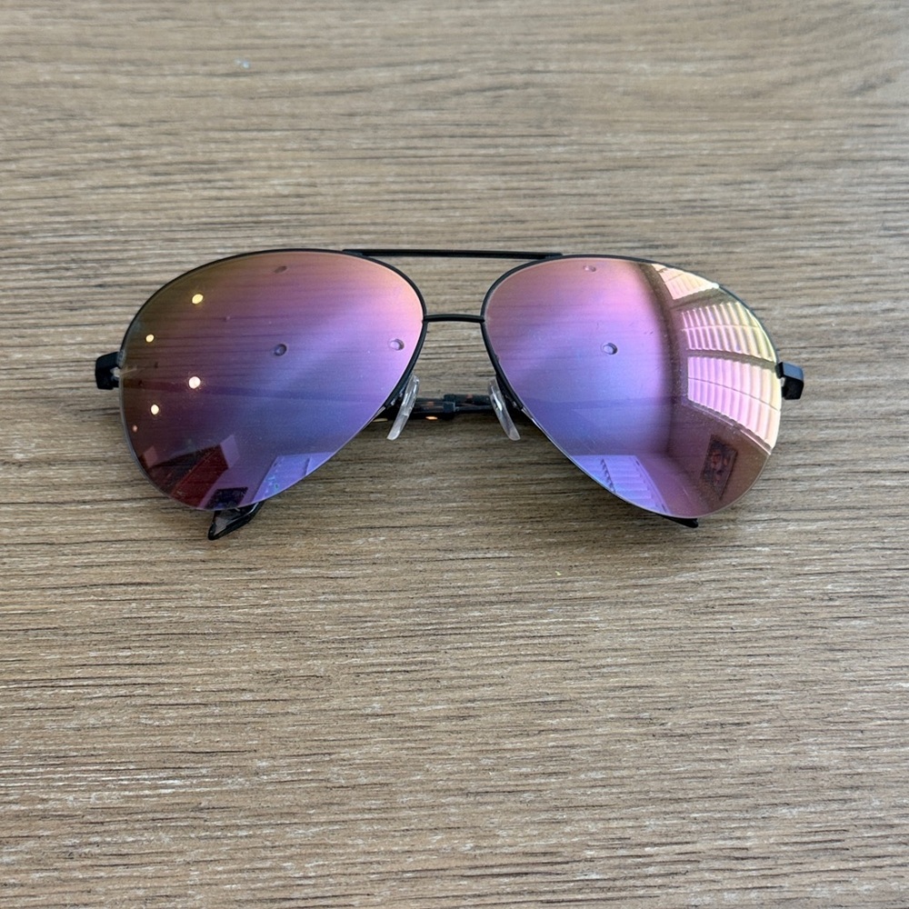 Victoria Beckham Purple Mirrored Aviator Sunglasses